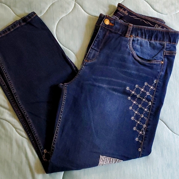 Rafaella Weekend Slimming Patchwork Jeans sz 12 - Picture 2 of 11